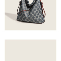 Womens Top-Handle Hobo Purse Roomy Casual Shoulder Bags Blue - Thumbnail 2