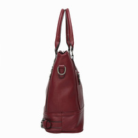 Women Handbags Large Shoulder Bag Leather Work Bags Red - Thumbnail 1