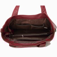 Women Handbags Large Shoulder Bag Leather Work Bags Red - Thumbnail 2