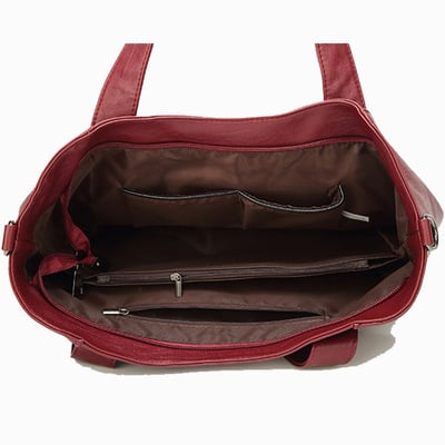 Women handbags large shoulder bag leather work bags red