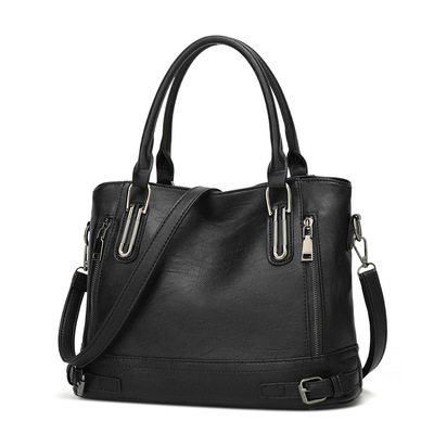 Women handbags large shoulder bag leather work bags black - Thumbnail 2