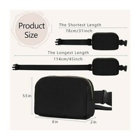 Women's Crossbody Bag Nylon Large Capacity Mobile Phone Bag Running Sports Waist Bag White - Thumbnail 1