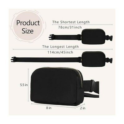 Women's crossbody bag nylon large capacity mobile phone bag running sports waist bag brown