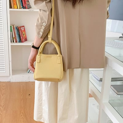 Women leather crossbody bags women's tote shoulder bag yellow