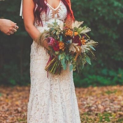 Sexy sheath lace beach boho wedding dress bridal gown wedding gown