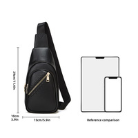 Ladies' Shoulder Crossbody Bag Outdoor Small Bag Black - Thumbnail 1