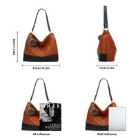 Women Hobo Bags Top Handle Satchel Shoulder Purse Bucket Handbag Multi - Thumbnail 1