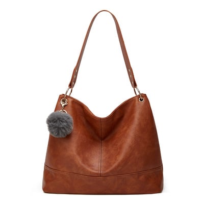 Women hobo bags top handle satchel shoulder purse bucket handbag brown - Thumbnail 4