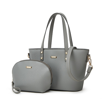 Women tote bag handbags pu leather fashion hobo shoulder bags grey - Thumbnail 4