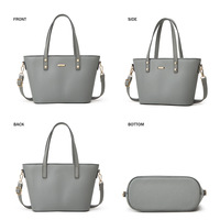 Women Tote Bag Handbags PU Leather Fashion Hobo Shoulder Bags Grey - Thumbnail 2