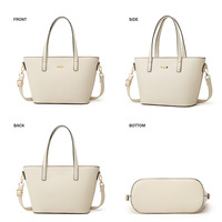 Women Tote Bag Handbags PU Leather Fashion Hobo Shoulder Bags White - Thumbnail 2