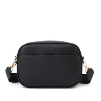 Women's Small Classy Crossbody Purse Leather Satchel Bags Black - Thumbnail 1