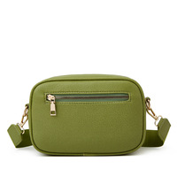 Women's Small Classy Crossbody Purse Leather Satchel Bags Green - Thumbnail 2