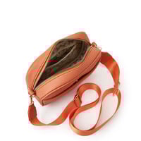 Women's Small Classy Crossbody Purse Leather Satchel Bags Orange - Thumbnail 3