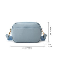 Women's Small Classy Crossbody Purse Leather Satchel Bags Blue - Thumbnail 1