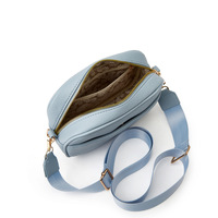 Women's Small Classy Crossbody Purse Leather Satchel Bags Blue - Thumbnail 3