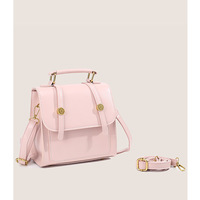 College Style Backpack Handbag Pink - Thumbnail 2