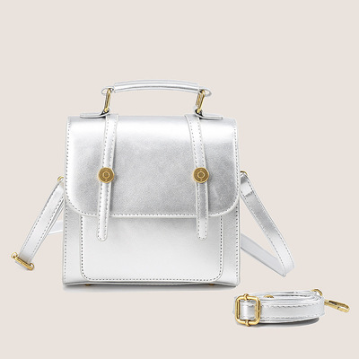 College style backpack handbag silver - Thumbnail 4