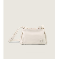 Ladies' Pleated Cloud Bag Small Classy Crossbody Purse White - Thumbnail 1
