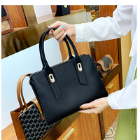 Women Purses and Handbags Top Handle Satchel Shoulder Bags Black - Thumbnail 1