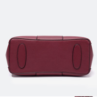 Women Faux Leather Medium Large Tote Satchel Shoulder Purse Handbag Red - Thumbnail 1