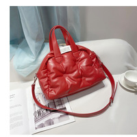 Ladies' Boston Pillow Bag Fashion Handheld Large Capacity Single Shoulder Crossbody Bag Red - Thumbnail 1