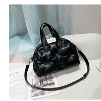 Ladies' Boston Pillow Bag Fashion Handheld Large Capacity Single Shoulder Crossbody Bag Black - Thumbnail 1