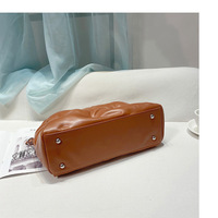 Ladies' Boston Pillow Bag Fashion Handheld Large Capacity Single Shoulder Crossbody Bag Brown - Thumbnail 3