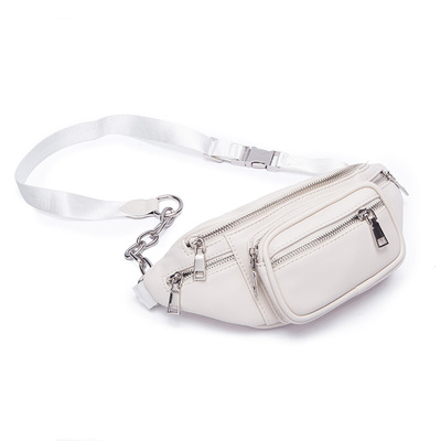 Ladies' waist bag crossbody bag white - Thumbnail 4