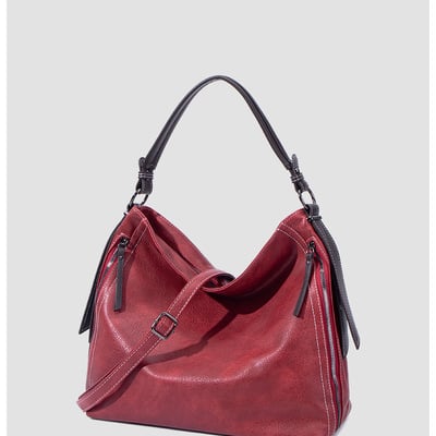 Women satchel purses and handbags vegan leather top handle shoulder crossbody bag red