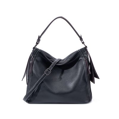 Women satchel purses and handbags vegan leather top handle shoulder crossbody bag black - Thumbnail 1