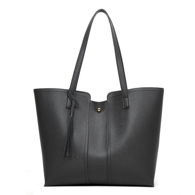 Women pu leather handbag messenger shoulder bag lady tote purse crossbody black - Thumbnail 1