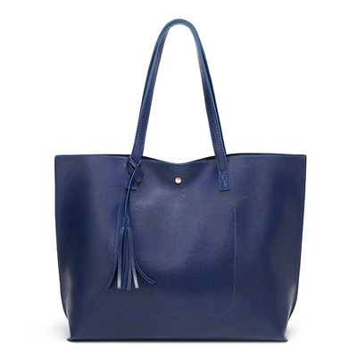 Women's large tote purse bag blue