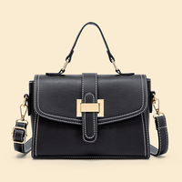 Women Retro Hollow Oil Wax PU Leather Handbag Black - Thumbnail 1
