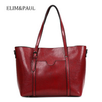 Leather Purse For Women Real Leather Tote For Women Ladies Shoulder Handbag Red - Thumbnail 1