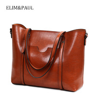 Leather Purse For Women Real Leather Tote For Women Ladies Shoulder Handbag Brown - Thumbnail 1