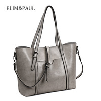 Leather Purse For Women Real Leather Tote For Women Ladies Shoulder Handbag Grey - Thumbnail 2
