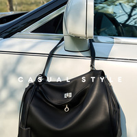 Women's Soft Genuine Leather Satchel Purses Top Handle Crossbody Bags Black - Thumbnail 2