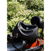 Women's Soft Genuine Leather Satchel Purses Top Handle Crossbody Bags Black - Thumbnail 3