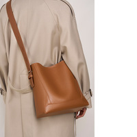 Genuine Leather Shoulder Bags Stylish Hobo Handbags Purses Crossbody Bags for Women Brown - Thumbnail 2