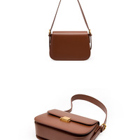 Real Leather Purse for Women Crossbody Bag Brown - Thumbnail 3