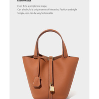 Women Genuine Leather Handbag Shoulder Purse Satchel Tote Crossbody Bag Brown - Thumbnail 1