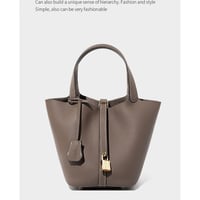 Women Genuine Leather Handbag Shoulder Purse Satchel Tote Crossbody Bag Grey - Thumbnail 1