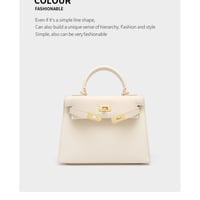 Genuine Leather Satchel Handbag for Women Vintage Handmade Shoulder Bag White - Thumbnail 1