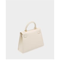 Genuine Leather Satchel Handbag for Women Vintage Handmade Shoulder Bag White - Thumbnail 2