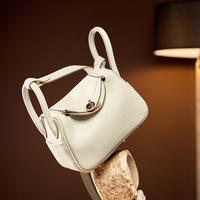 Ladies' Genuine Leather Shoulder Crossbody Bag Lindy Small Bag White - Thumbnail 2