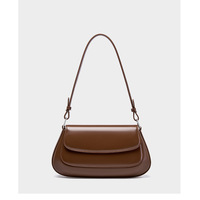 Genuine Leather Women Small Shoulder Purses and Handbags Brown - Thumbnail 1