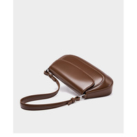 Genuine Leather Women Small Shoulder Purses and Handbags Brown - Thumbnail 3