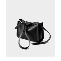 Women Tote Bag Retro Genuine Leather Crossbody Bag Black - Thumbnail 2