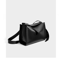 Women Tote Bag Retro Genuine Leather Crossbody Bag Black - Thumbnail 3